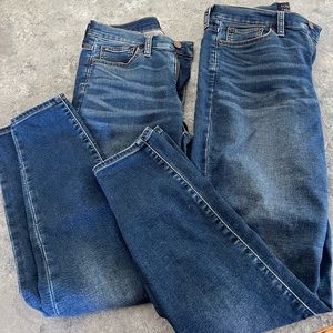 2 Pair EUC J. Crew 9” High Rise Skinny Jeans Stretch Knit Denim Size 27 US 4